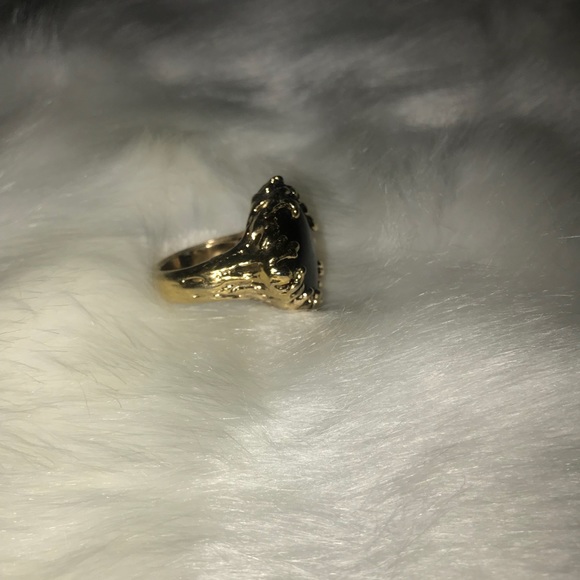 NORDSTROM BLACK AND GOLD COSTUME RING - Picture 3 of 5
